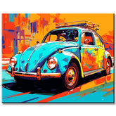 VW Beetle Modern Art Painting by Numbers