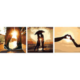 Painting by numbers 3-part expression of love sunset