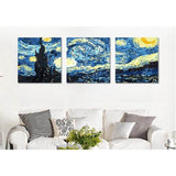 Paint by Numbers Van Gogh Starry Night triptych