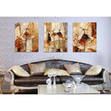 Painting by Numbers Dancers Abstract triptych