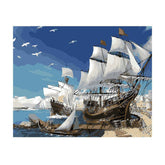 Painting by Numbers Sailing Ship in The Harbor