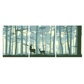 Painting by numbers triptych deer in the forest
