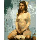 Painting by Numbers Nude Kneeling Girl Mnz-Akt-008