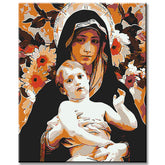 Painting by numbers Mary with child