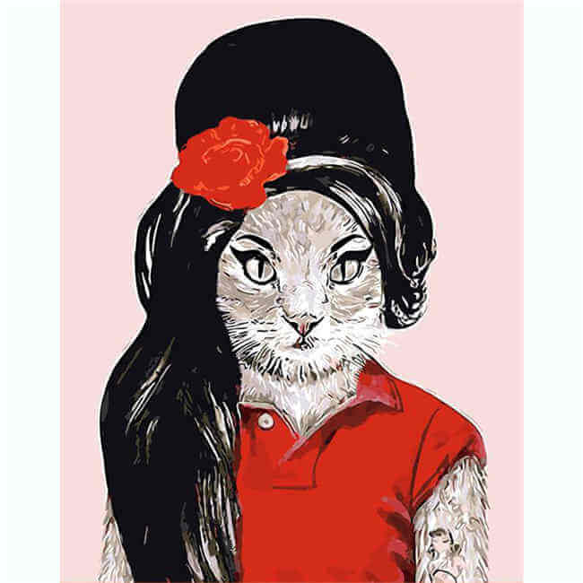 Painting by numbers Madame Cat 2