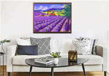 Painting by Numbers Flowers Lavender Field in Front of Village
