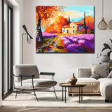 Painting by Numbers Flowers Lavender Field with House