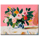 Painting by Numbers Bouquet of Roses Pink