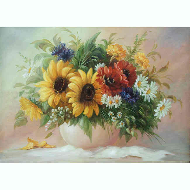 Painting by numbers Colorful bouquet of flowers