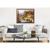 Painting by numbers house by the stream