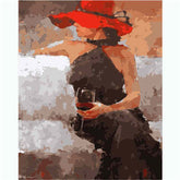 Painting by Numbers Woman with Red Wine Glass