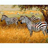 Painting by Numbers Animals Zebra Herd
