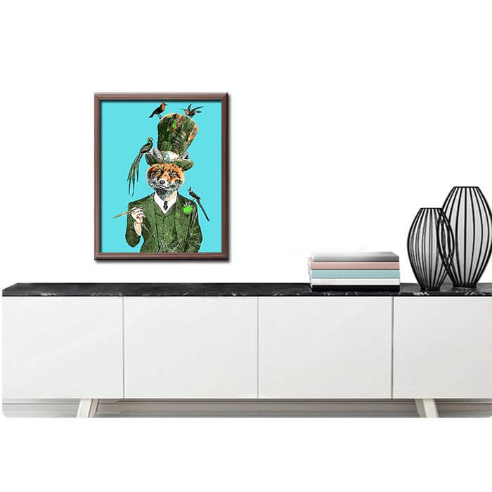 Painting by numbers funny animals fox with top hat