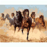 Painting by Numbers Animals Herd of Horses Galloping