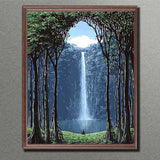 Paint by Numbers Pictures Waterfall in The Mountains