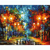 Painting by Numbers Pictures Alley of Lights in The Rain
