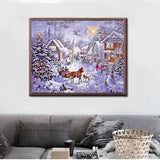 Painting by Numbers Christmas Christmas Village with Horse-Drawn Carriage