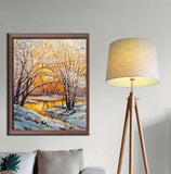 Painting by Numbers Pictures Winter Landscape in The Morning