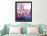 Painting by Numbers Pictures Pink Trees Reflection