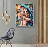 Painting by Numbers Nude Loving Couple Colorful