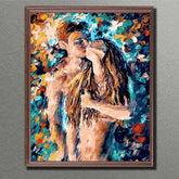Painting by Numbers Nude Loving Couple Colorful