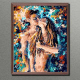 Painting by Numbers Nude Loving Couple Colorful