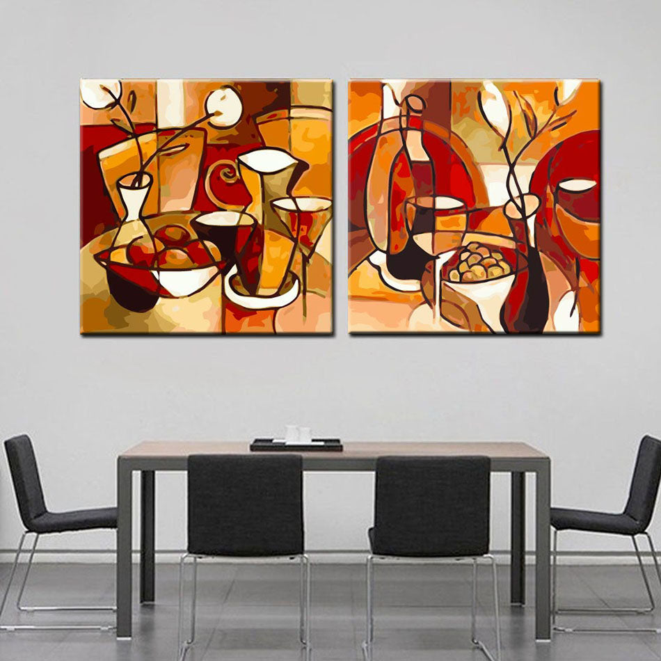 Painting by numbers still life decoration