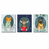 Painting by Numbers Triptych Animals in Winter