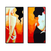 Painting by Numbers Painting Nude Woman Trying on Black Skirt