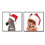 Painting by Numbers Fox with Santa Hat