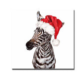 Painting by Numbers Zebra with Santa Hat