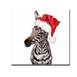 Painting by Numbers Zebra with Santa Hat