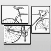 Painting by Numbers Bicycle Racing Bike Black and White Handlebars