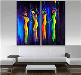 Painting by Numbers Africa Women Dance- 2-Panel (Duo)