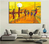 Painting by Numbers Africa Village in Steppe- 3-Panel (Triptych)