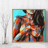 Painting by Numbers Nude Woman Covered Breast