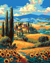 Paint by Number Sunflower Plantations