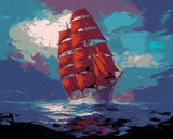 Paint-By-Numbers Ocean Sailing Ship At Sea