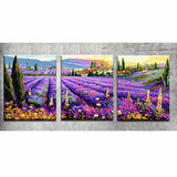 Paint by Numbers Triptych Lavender Fields