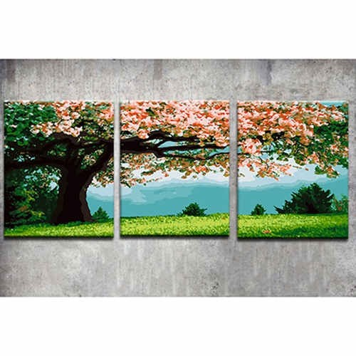 Paint by numbers triptych big tree