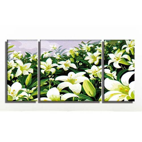 Paint by Numbers Triptych Flowers