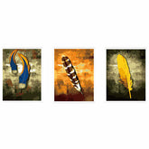 Painting by Numbers Triptych Bird Three Feathers