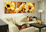 Painting by Numbers Triptych Flower Yellow Gerbera