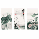 Malen nach Zahlen Triptychon Japanisches Stilllife mit Blumen
