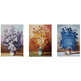 Painting by numbers 3-piece bouquet of flowers orange, blue, purple