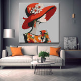 Painting by Numbers for Adults Woman in A Red Hat