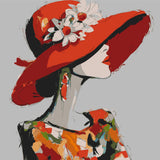 Painting by Numbers for Adults Woman in A Red Hat