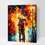 Painting by Numbers Couple in Love Under Umbrella