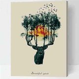 Painting by Numbers for Adults Animals Moose with Trees