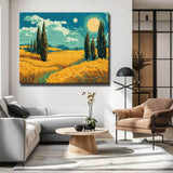 Painting by Numbers for Adults Wheat Field with Cypress